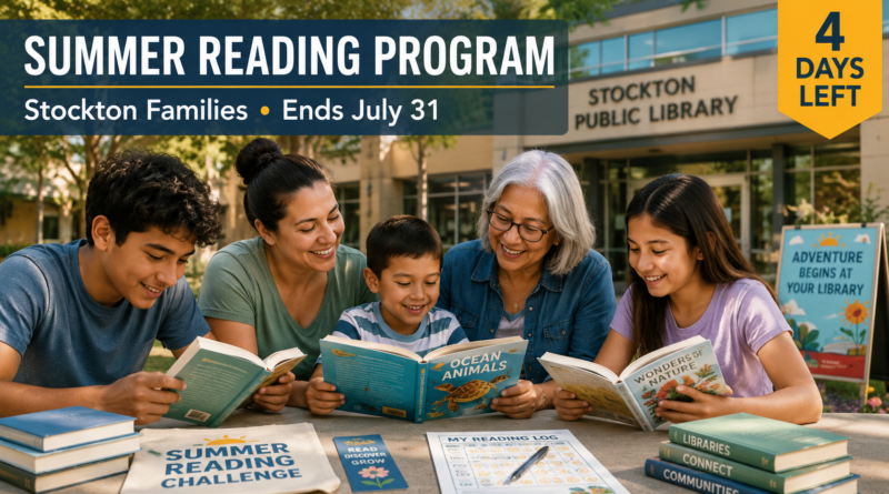 Stockton family participating in the 2026 Summer Reading Program before the July 31 deadline