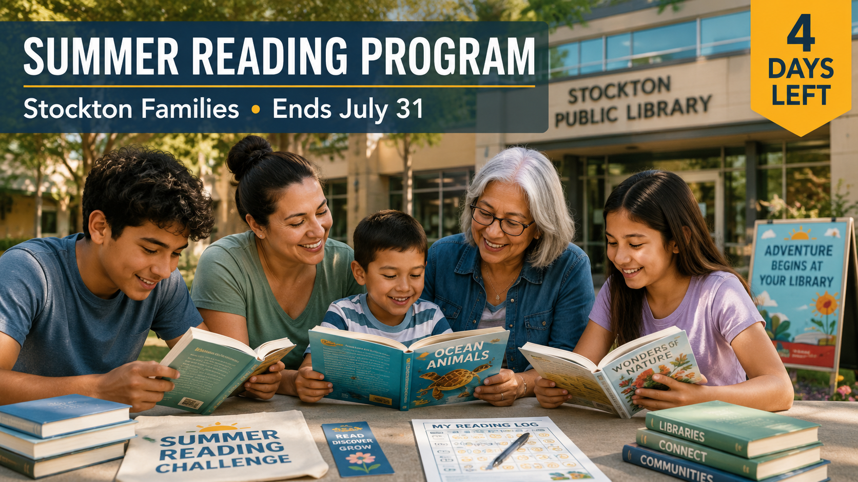 Four Days Remain for Stockton Families to Complete the Library’s Summer Reading Program