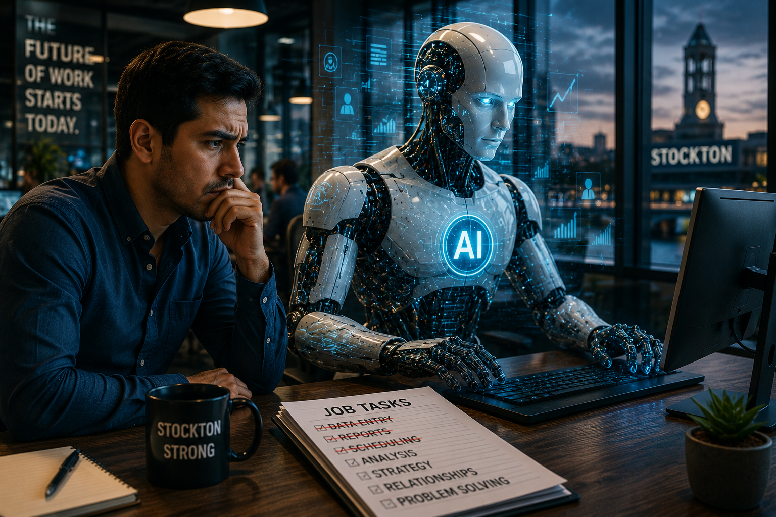 AI Isn’t Taking Stockton Jobs—At Least the Data Doesn’t Show That. But Some Work Is Changing